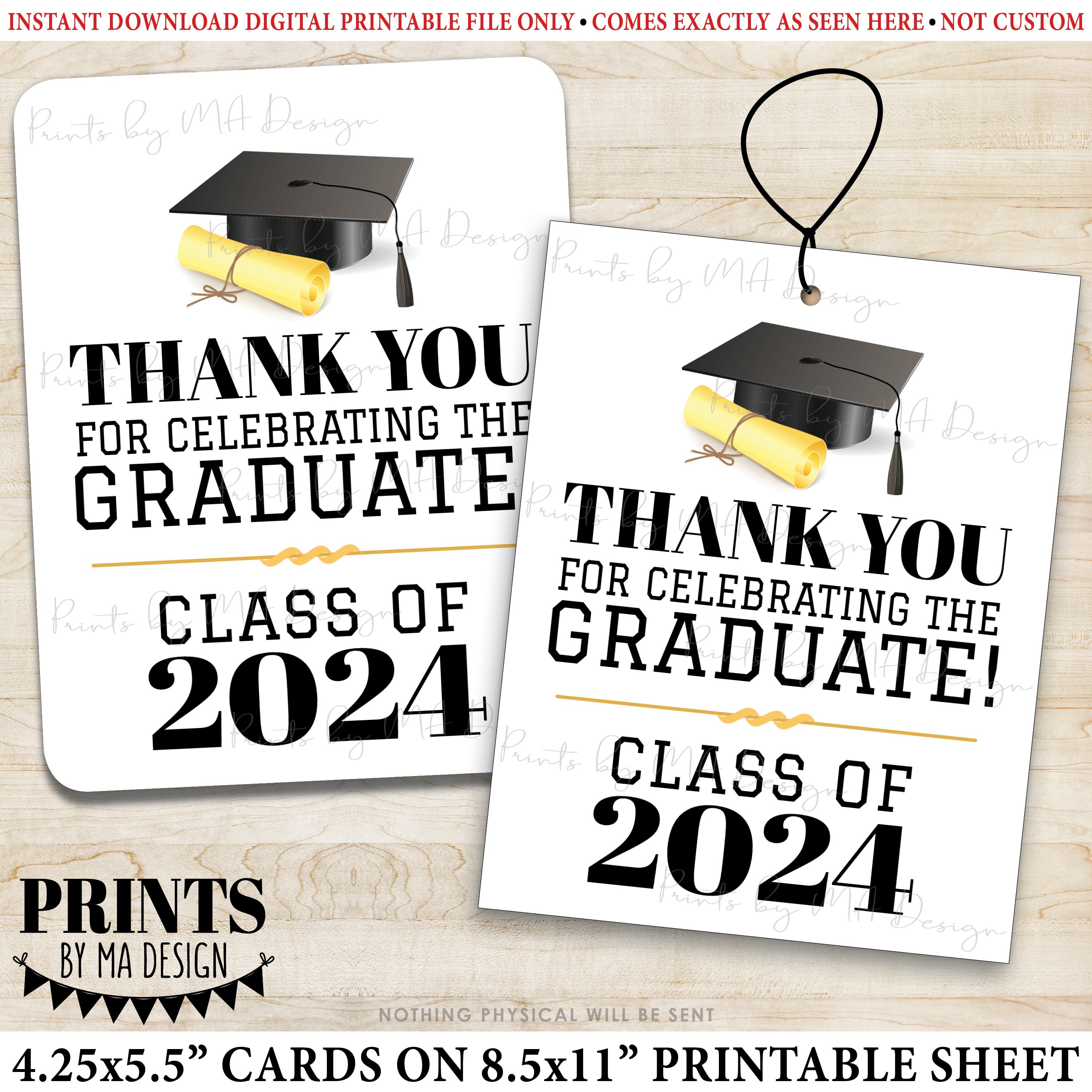 Graduation Tags, Class of 2024 Graduation Party Thank You Favors ...