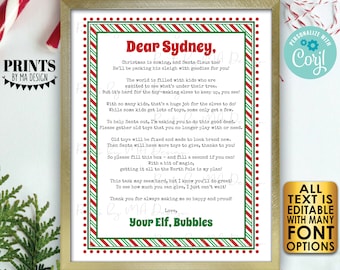 Christmas Elf Donation Request Letter asking Kids to Donate Toys, One Custom Editable PRINTABLE 8.5x11" Digital File <Edit Yourself w/Corjl>