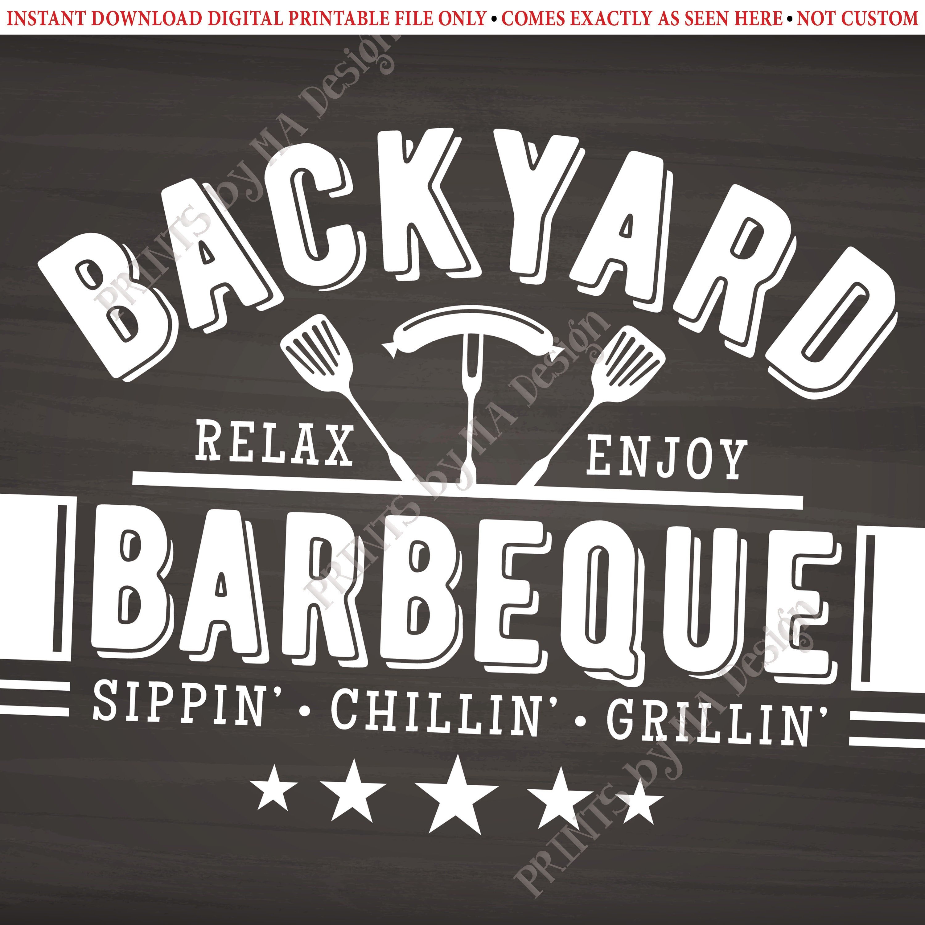 Backyard Barbeque Sign, Backyard BBQ, Barbie Grill Smokehouse