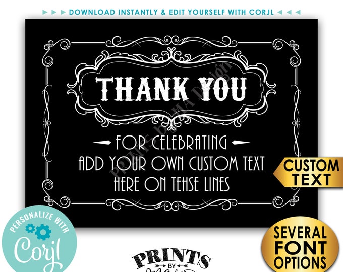 Vintage Style Thank You Card, Better with Age, Custom PRINTABLE 5x7" Digital File, Old No Whiskey Liquor Theme <Edit Yourself with Corjl>