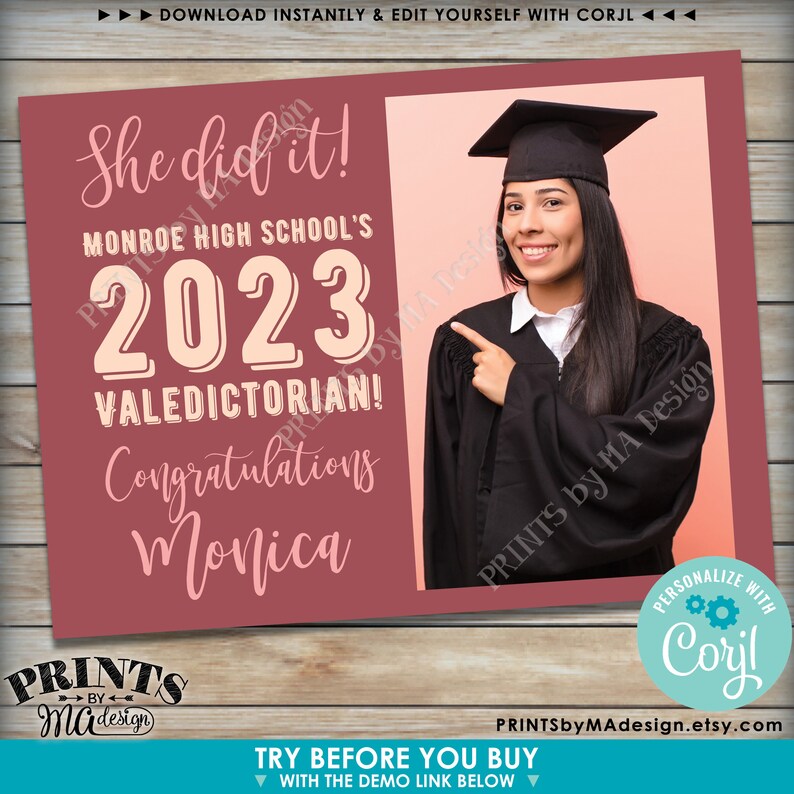 Editable Graduation Sign Grad Lawn or Yard Sign Add Your Own - Etsy