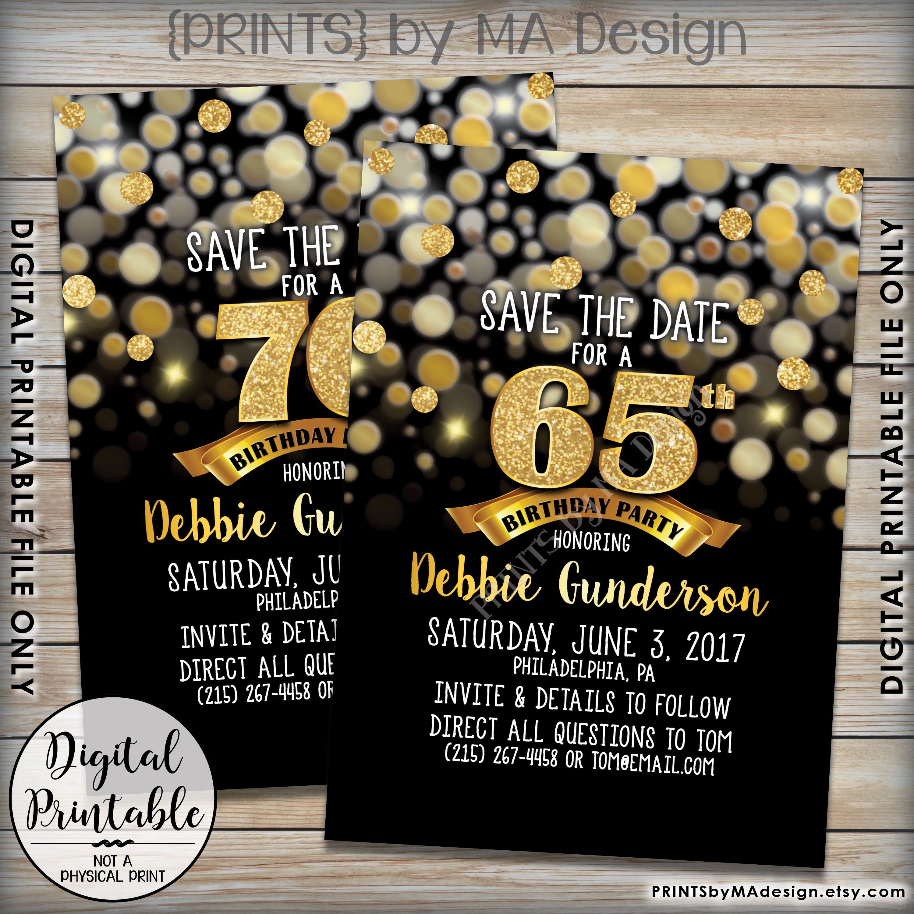 Birthday Party Save The Date Birthday Save The Date 30th Etsy