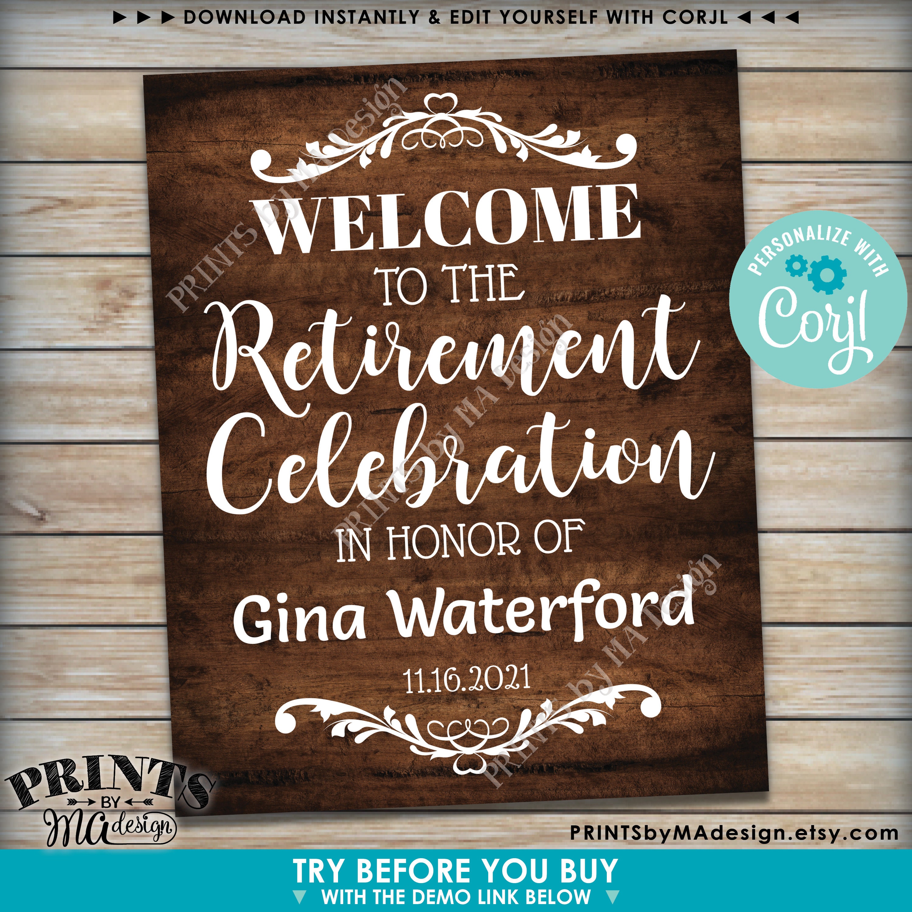 retirement-party-sign-welcome-to-the-retirement-celebration-etsy