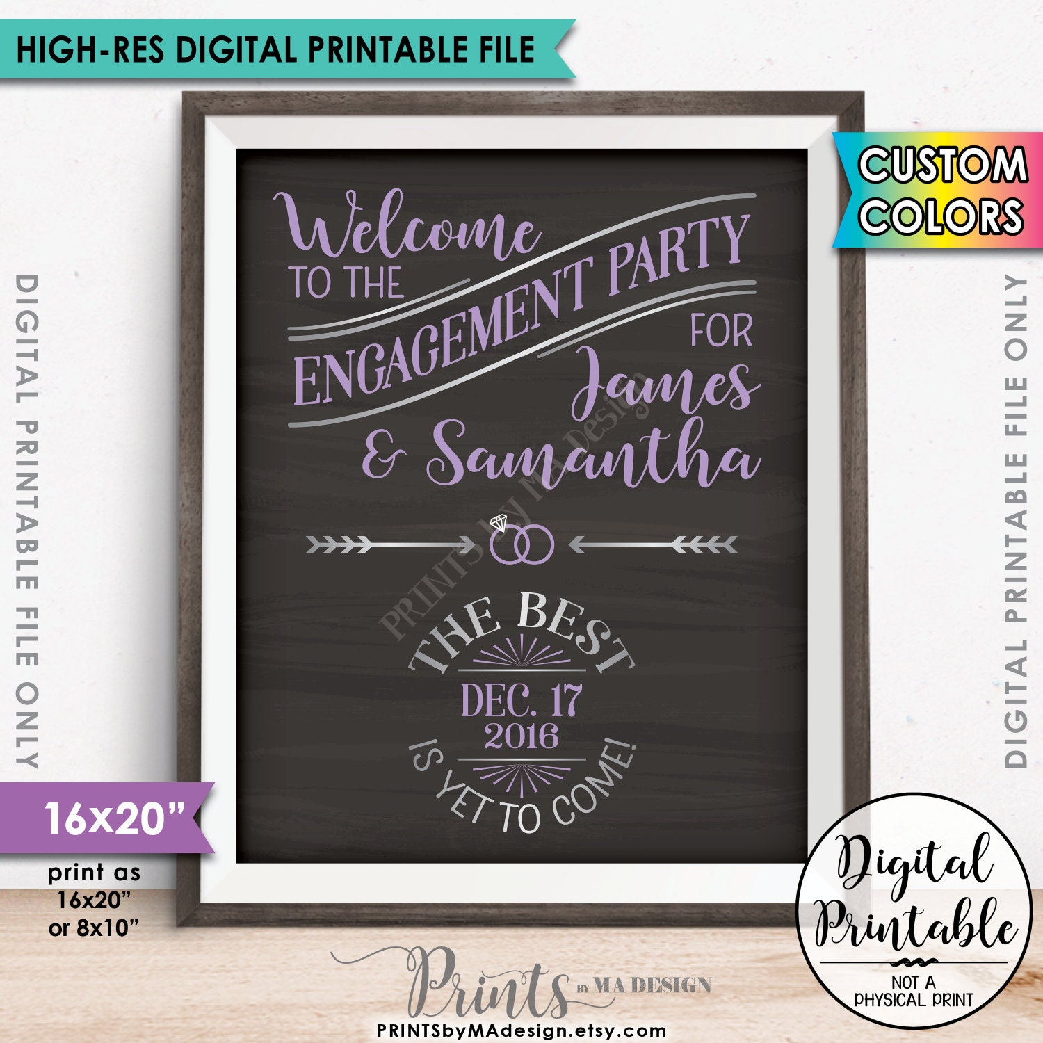 Engagement Party Sign, Engagement Party Decorations, We're Engaged