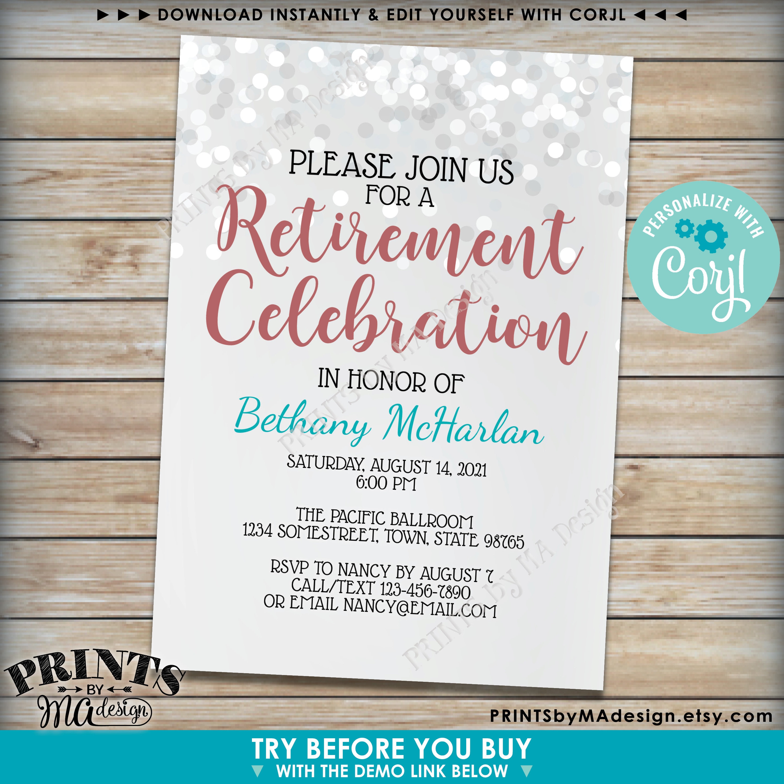 Retirement Party Invitations Printable