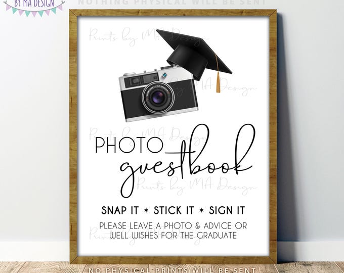 Graduation Photo Guestbook Sign for Graduation Party, Grad Memory Book, Scrapbook, Advice or Well Wishes, PRINTABLE 8x10/16x20” Sign <ID>