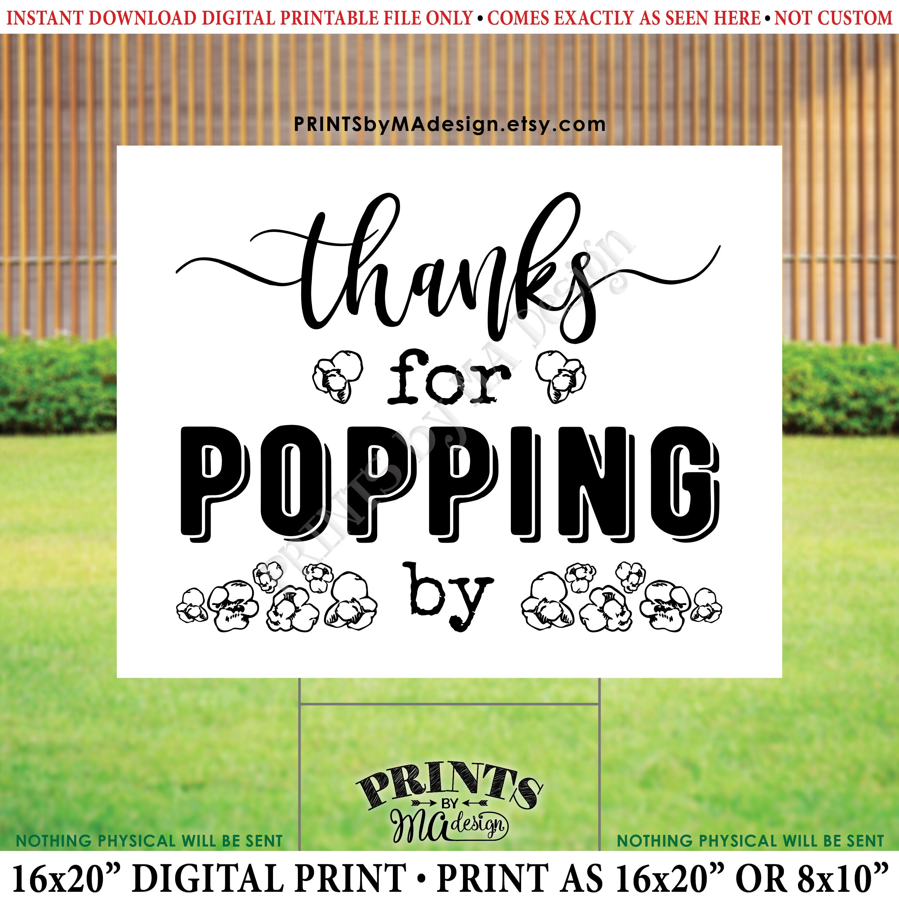 Thanks For Popping By Free Printable