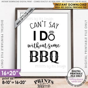 Não posso dizer que passo sem churrasco, churrasco de casamento, churrasco, festa de noivado, ensaio, churrasco no chuveiro, 8x10/16x20” Download instantâneo para impressão