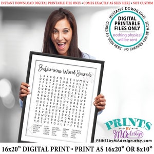 Bathroom Word Search, Fun Bathroom Puzzle Housewarming Gift, PRINTABLE ...