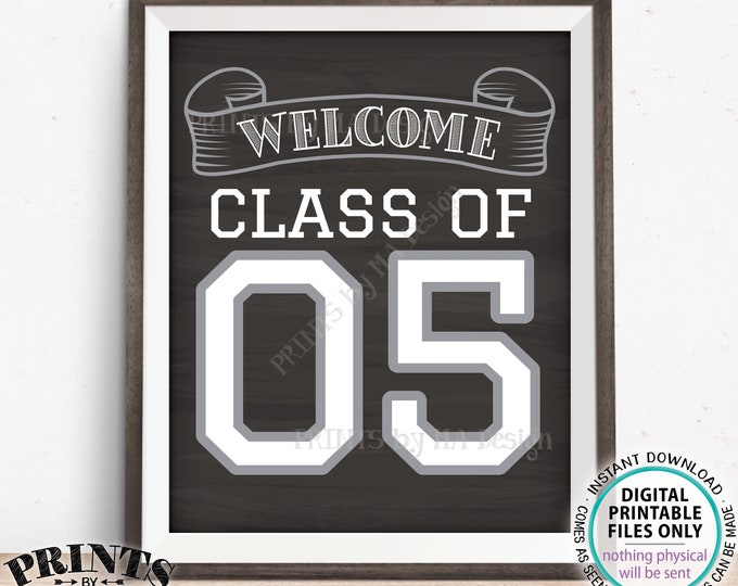Class of 05 Sign, Welcome Class of 2005 Reunion Decoration, Chalkboard Style PRINTABLE 8x10/16x20” 2005 Class Reunion Sign <ID>