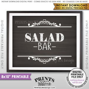 Tabliczka na bar sałatkowy, menu weselne, przyjęcie z okazji ukończenia szkoły, przyjęcie emerytalne, do druku tablica kredowa 8x10” <ID>