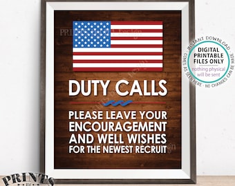 Military Sign, Leave your Encouragement and Well Wishes, Boot Camp, Arned Forces  Party Decor, PRINTABLE 11x14” Rustic Wood Style Sign <ID>