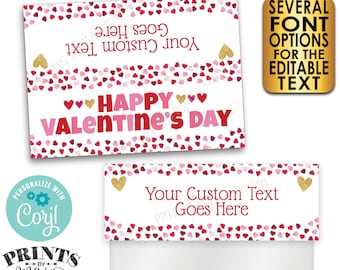Valentine's Day Goodie Bag Labels, Valentine's Day Party Favors, PRINTABLE 5x7" Cards for Plastic Treat Bags <Edit Yourself with Corjl>