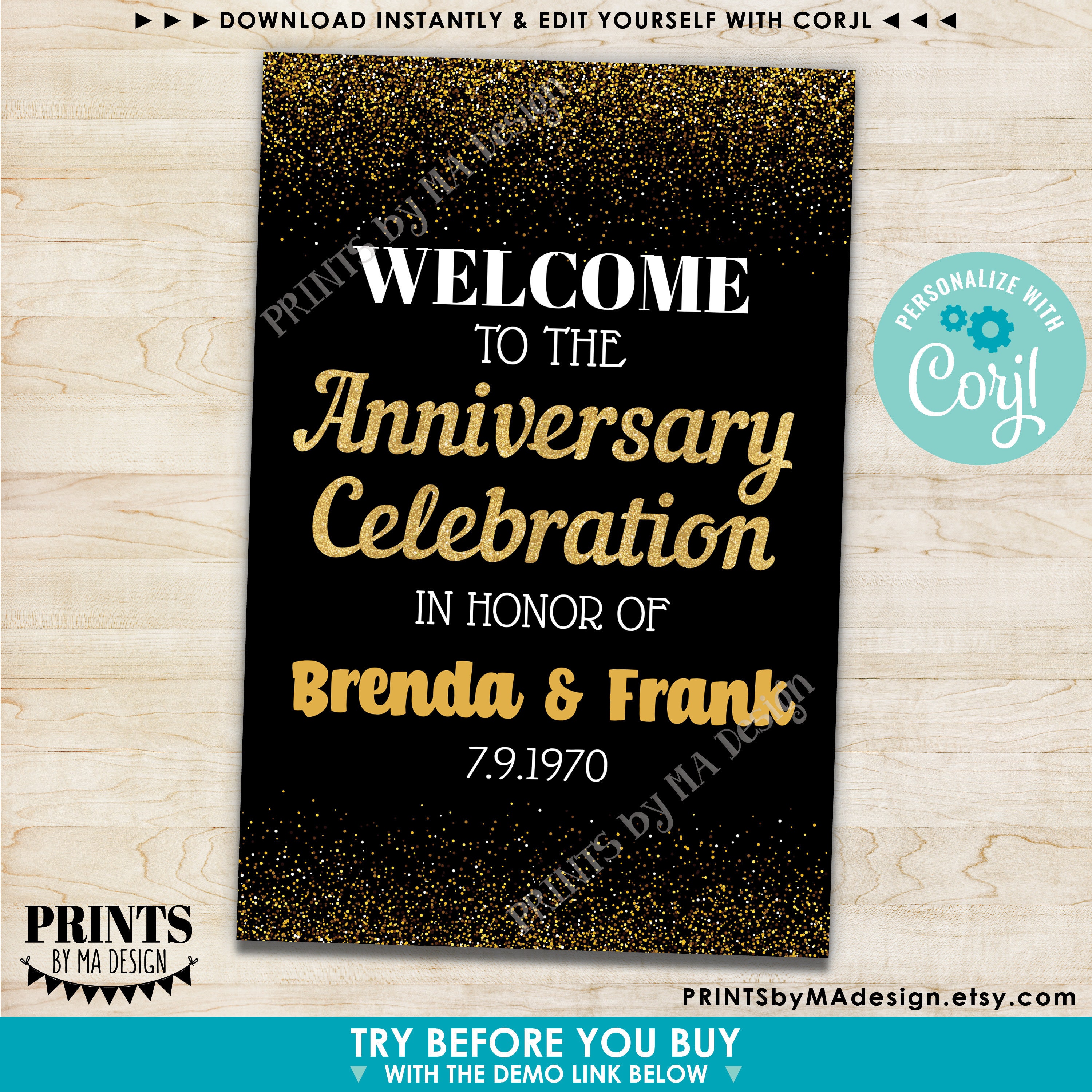 Anniversary Celebration Welcome Sign Wedding Anniversary