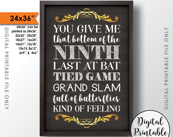 Baseball Wedding Sign, Rustic Wedding Baseball Decor, Grand Slam Wedding, Instant Download 24x36” Chalkboard Style Printable Sign