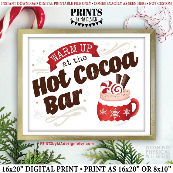 WaaHome Hot Cocoa Bar Kit Hot Cocoa Bar Sign Hot Chocolate Bar