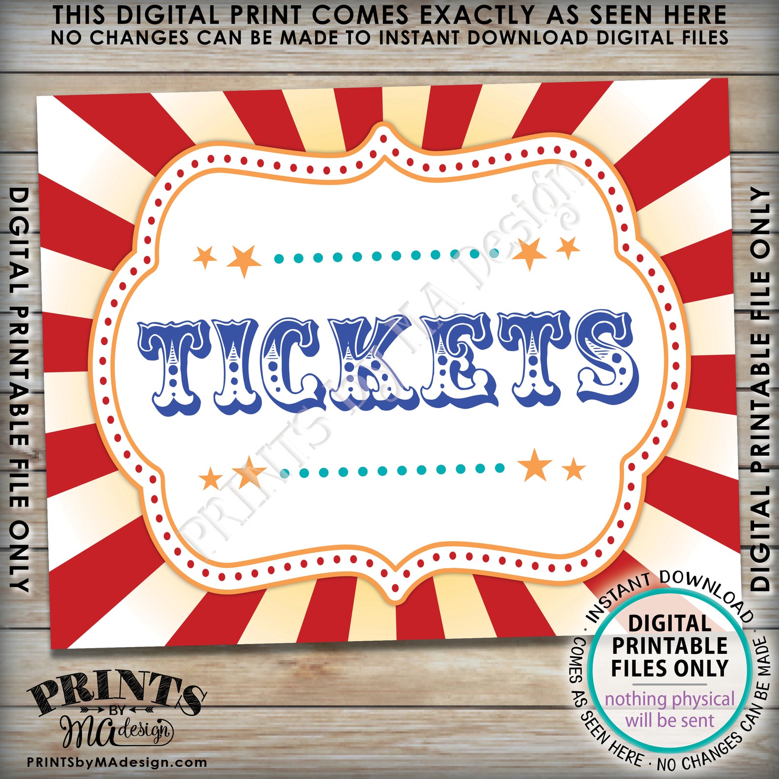 Carnival Tickets Sign Circus Games Birthday Party Circus Etsy