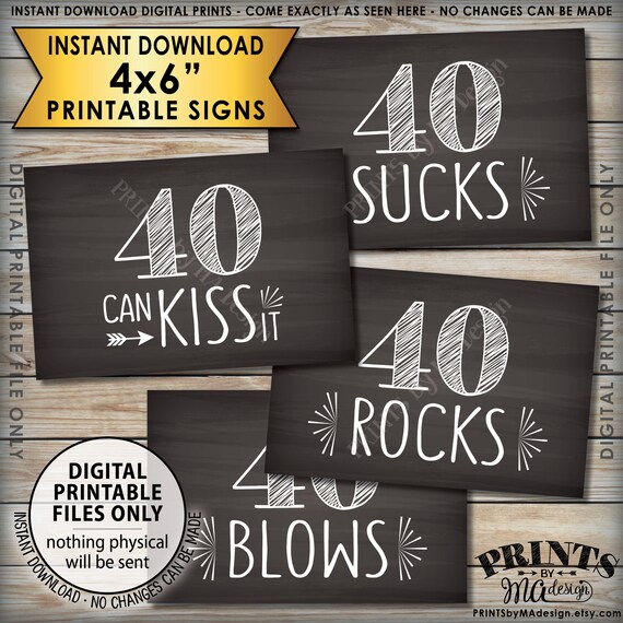 40e Verjaardag Borden 40e Candy Bar 40 Zuigt 40 Rocks 40 Etsy