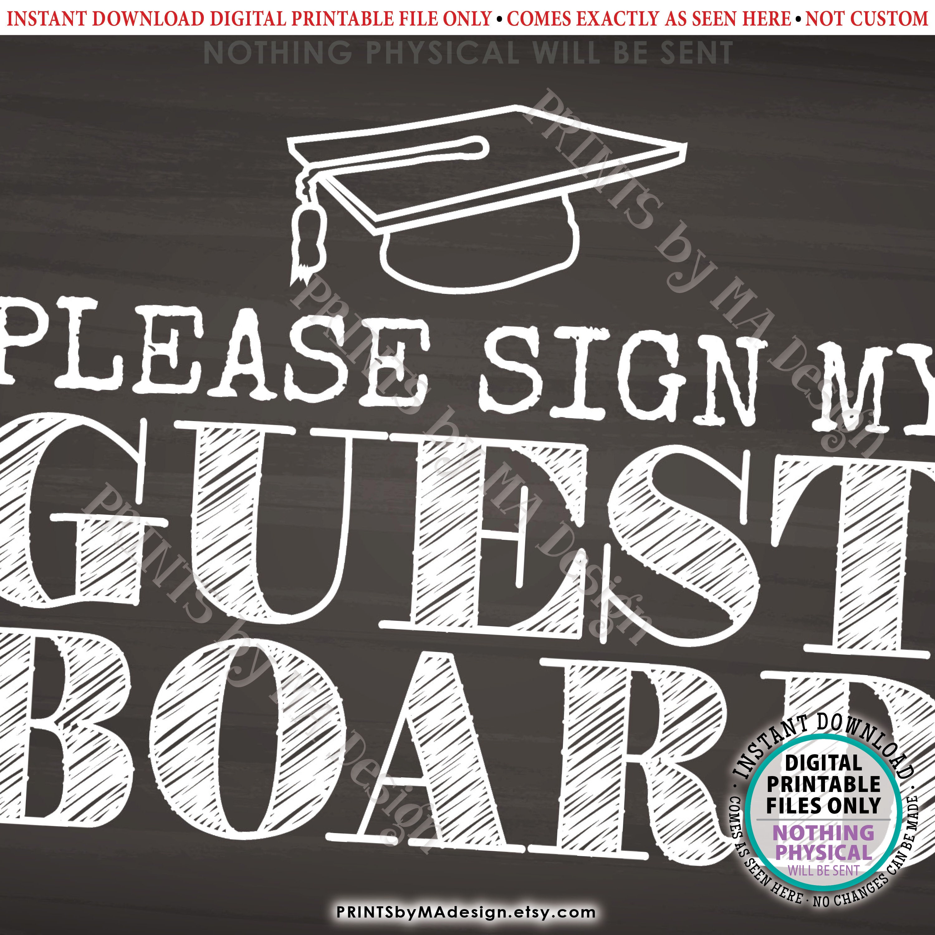 Please Sign My Guest Board Graduation Party Sign, Grad Decorations ...