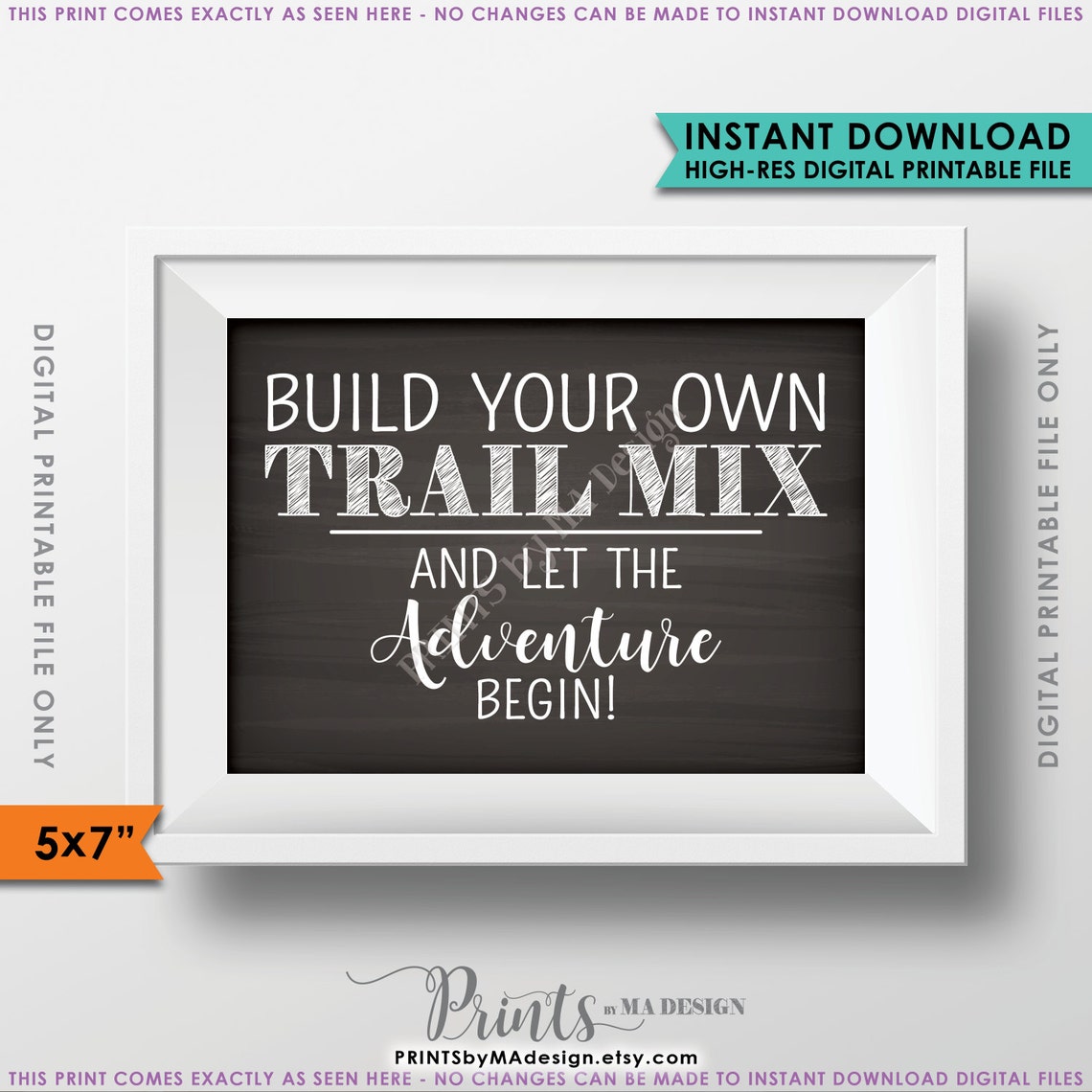 Trail Mix Bar Sign Wedding Treat Sign Trail Mix Sign Take a Etsy