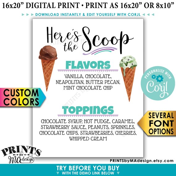Personalized Ice Cream Toppings Bar