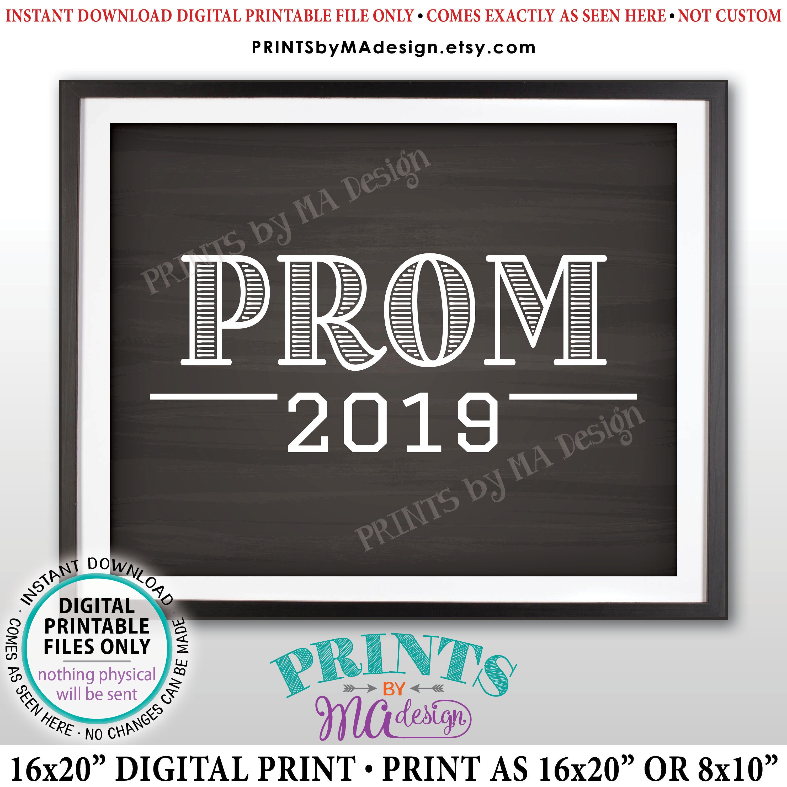 Prom 2019 Sign, Prom Photo Prop, High School Prom Decorations ...