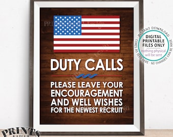 Military Party Decor, Leave your Encouragement and Well Wishes, Boot Camp, Arned Forces, PRINTABLE 8x10/16x20” Rustic Wood Style Sign <ID>