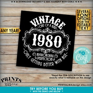Vintage Birthday Sign, Better With Age, Liquor Theme B-day Favors ...