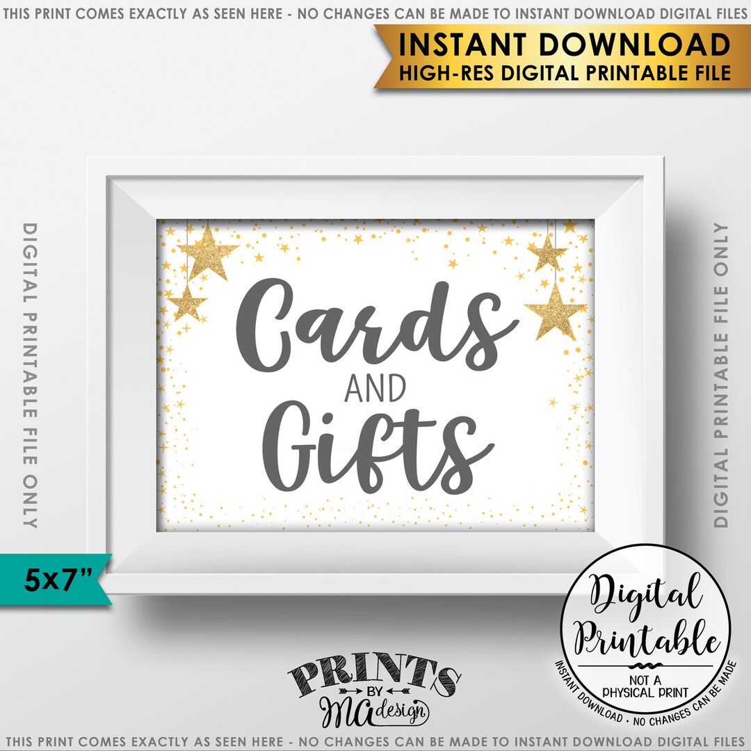 Cards and Gifts Baby Shower Sign, Cards &amp; Gifts Gray Text Baby Shower ...