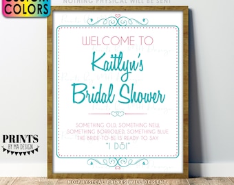 Bridal Shower Sign, Personalized Bride-to-Be's Name, Shower Welcome Poster, Custom Colors, PRINTABLE 8x10/16x20” Wedding Shower Sign
