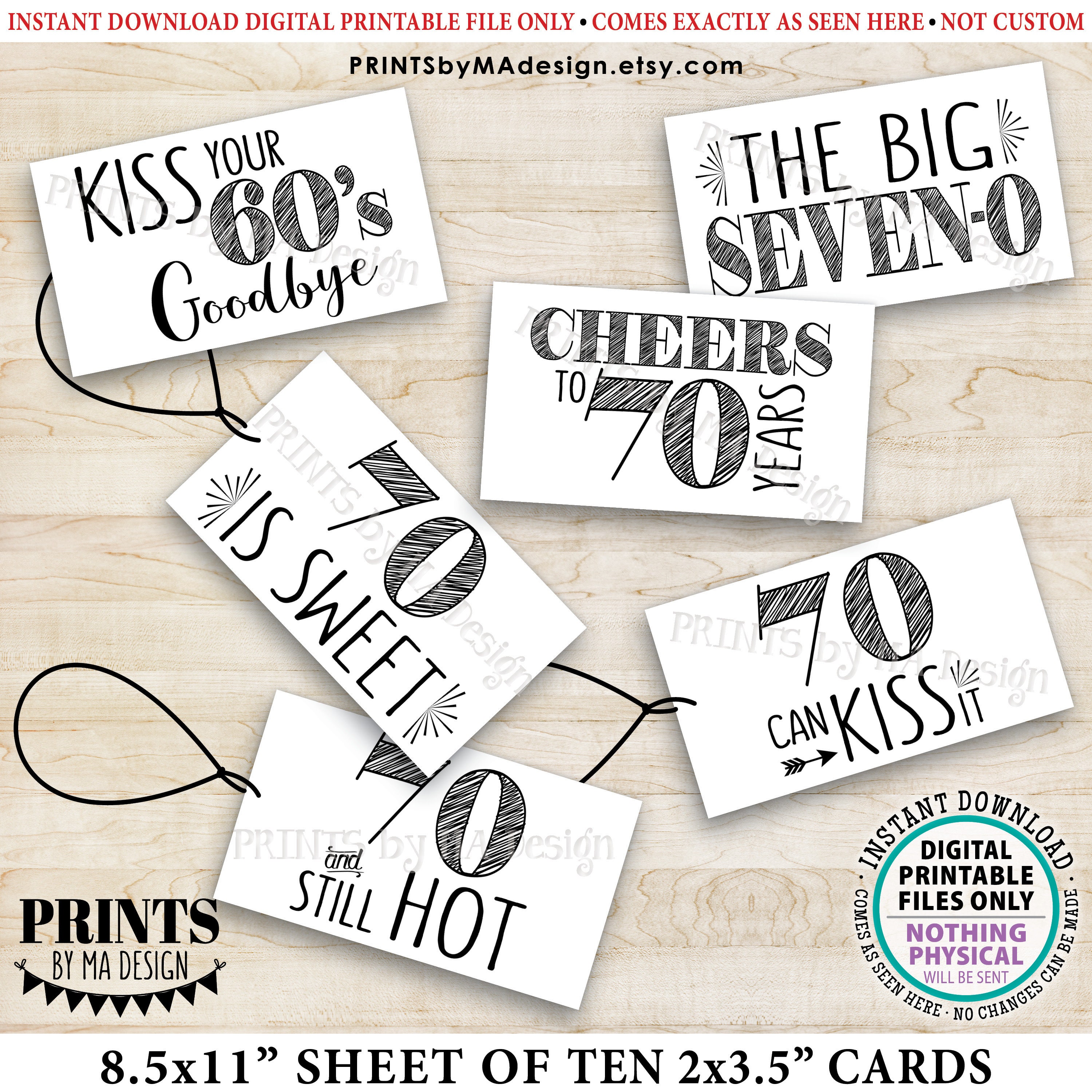 70th Birthday Party Candy Signs, Cheers to 70 Candy Bar, 70 Sucks Blows ...