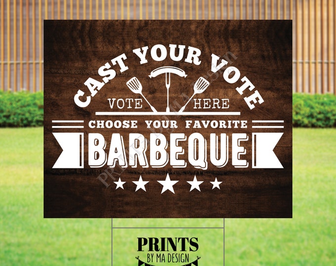 Vote for Your Favorite BBQ Sign, Barbeque Voting, PRINTABLE Rustic Wood Style 8x10/16x20” BBQ Cook-Off Sign <Instant Download>