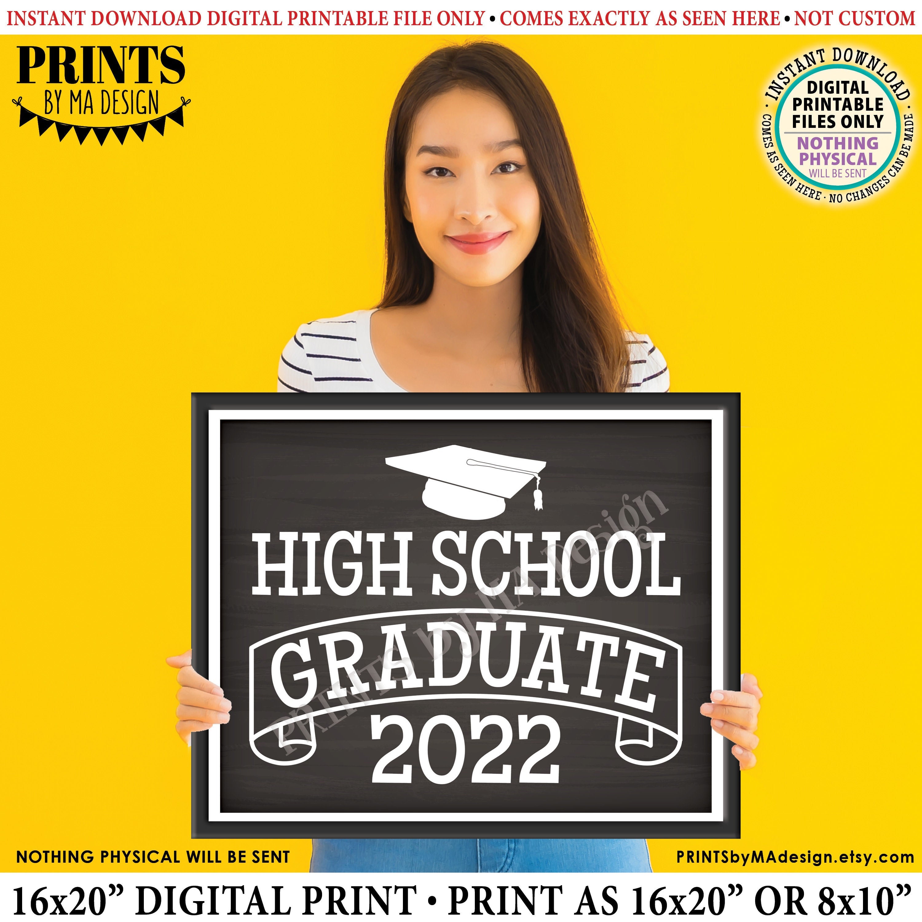 High School Graduate Sign Class Of 2022 High School Graduation