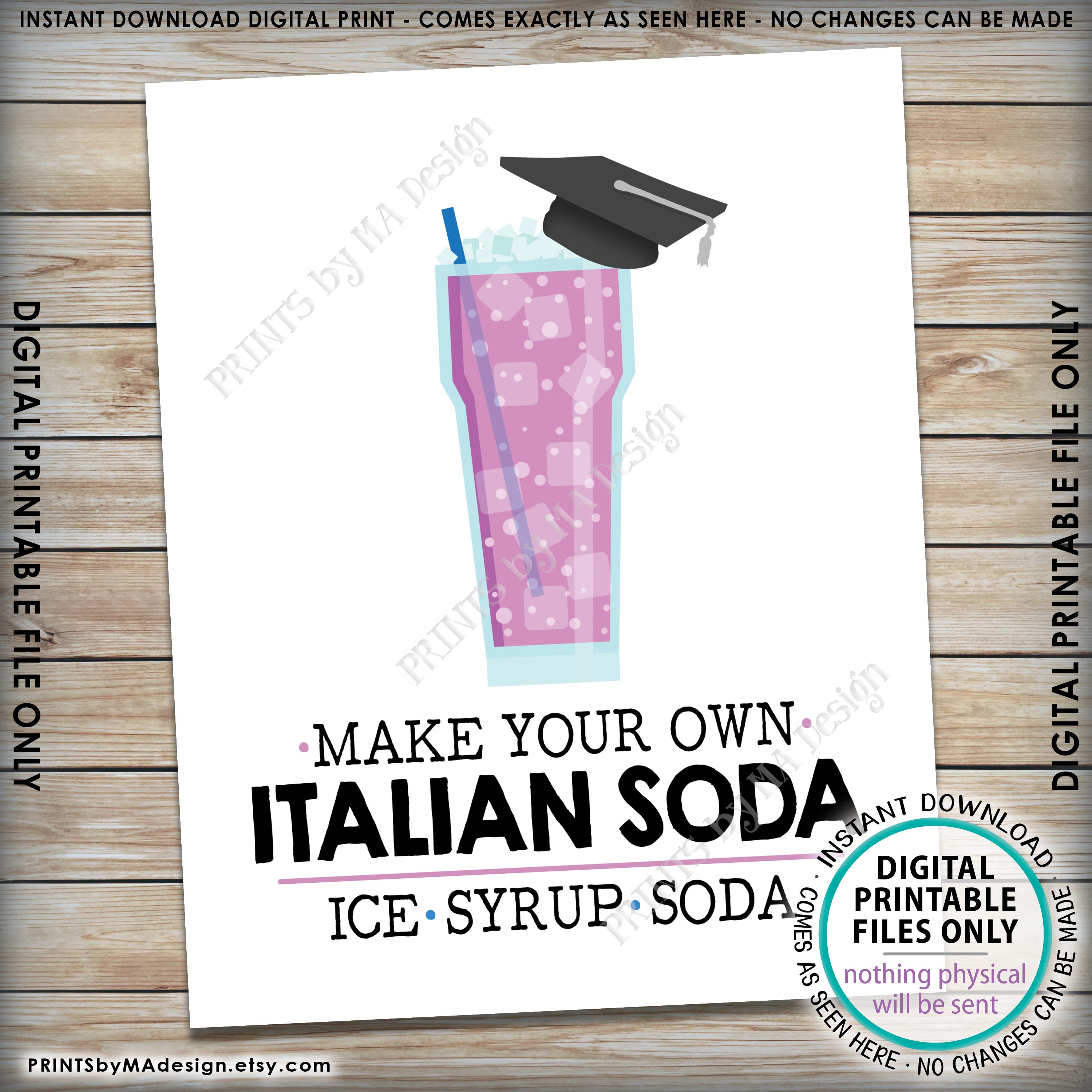 Italian Soda Sign, Make Your Own Italian Soda Bar Sign, Graduation ...