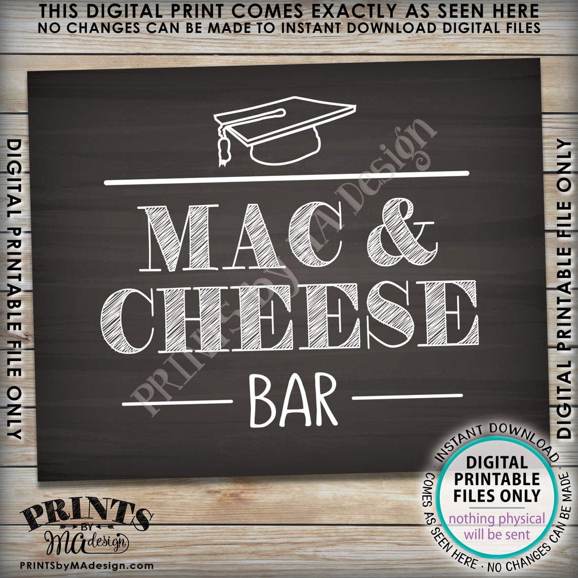 Mac and Cheese Bar Sign Graduation Party Decorations Etsy