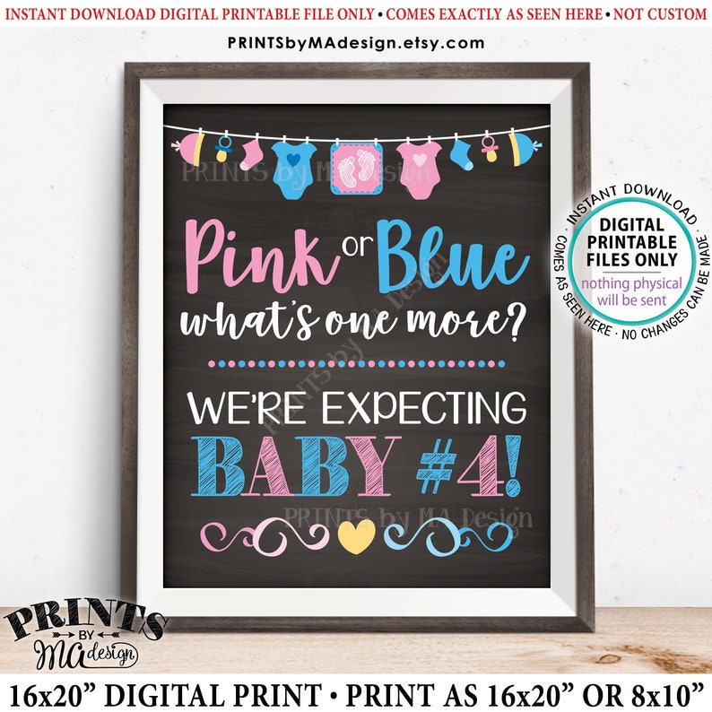Paper Pink or Blue What's One More Baby Number 4 Pregnancy Announcement