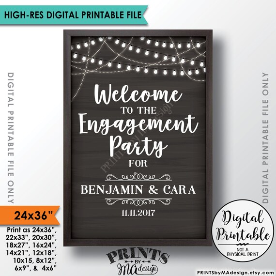 Engagement Party Sign Engagement Celebration Engagement | Etsy