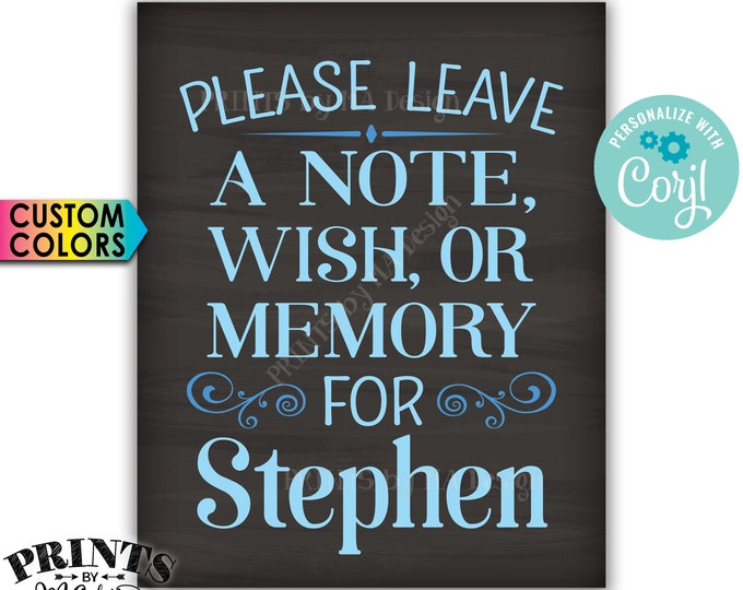 Please Leave a Note Wish or Memory Sign, Write a Message Sign, PRINTABLE Chalkboard Style 16x20” Sign <Edit Yourself with Corjl>