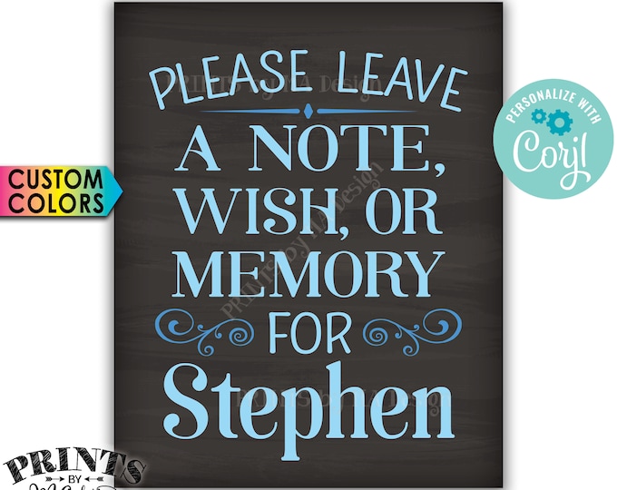 Please Leave a Note Wish or Memory Sign, Write a Message Sign, PRINTABLE Chalkboard Style 16x20” Sign <Edit Yourself with Corjl>