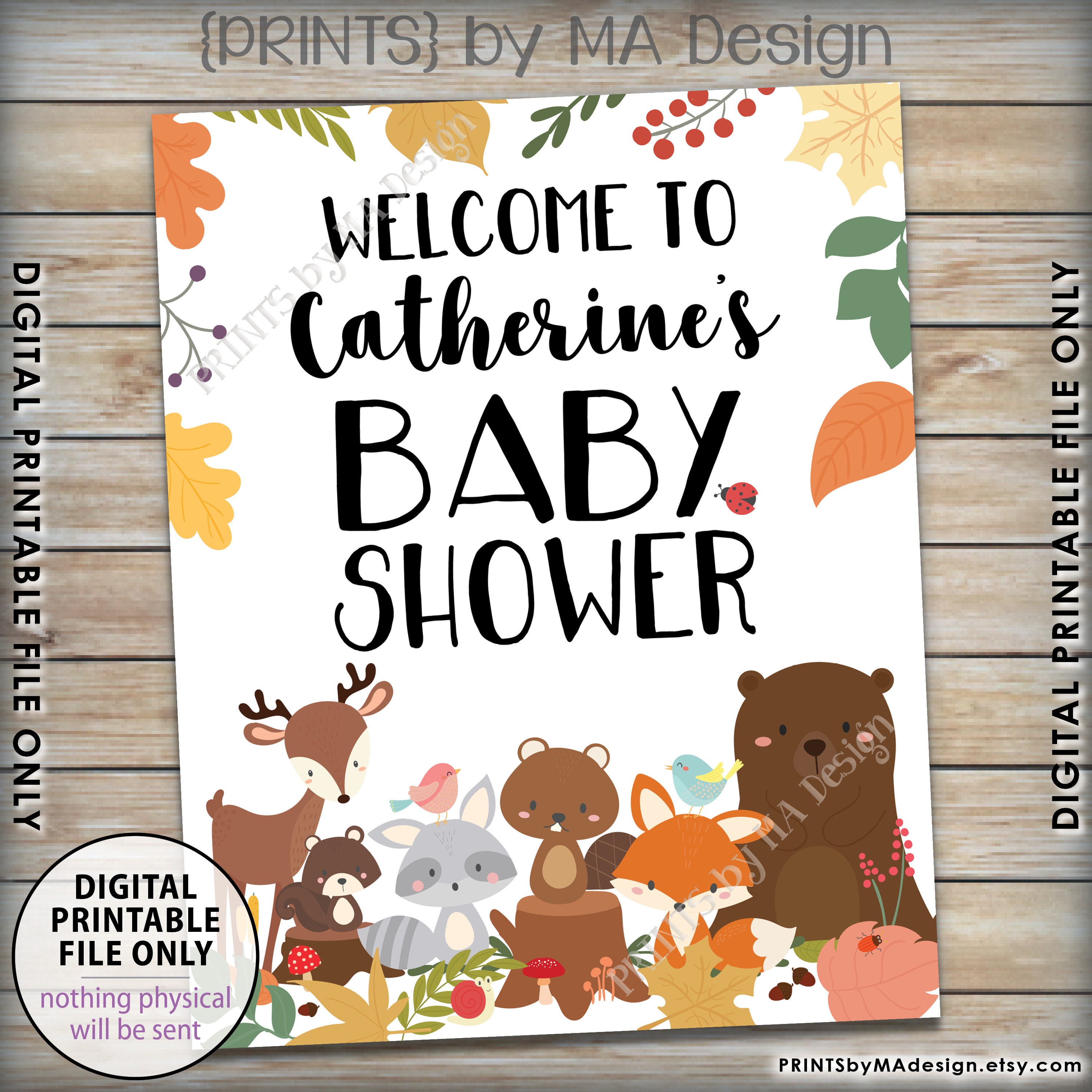 Woodland Baby Shower Sign, Woodland Animals, Baby Forest