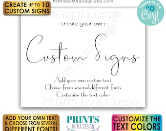 Custom Wedding Signs, Choose Your Text and Colors, Up to 10 Editable PRINTABLE 8x10/16x20” Landscape Signs <Edit Yourself with Corjl>