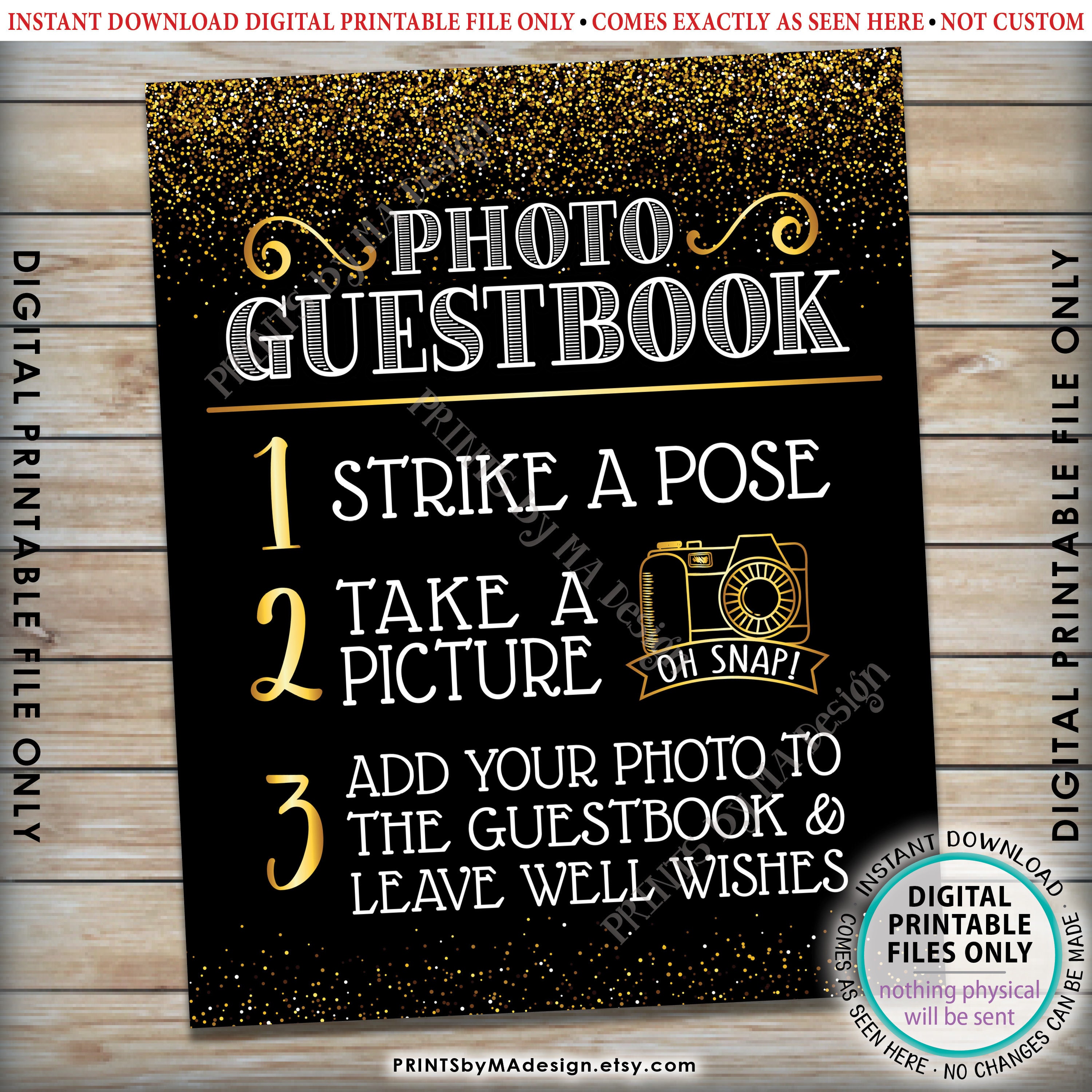 Photo Guestbook Sign Add Your Picture to the Guest Book & Etsy