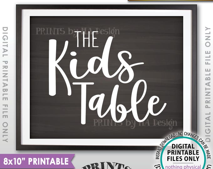 Wedding Kids Table Sign, Reception Activities for Kids Table Sign, Chalkboard Style PRINTABLE 8x10” Instant Download Wedding Sign