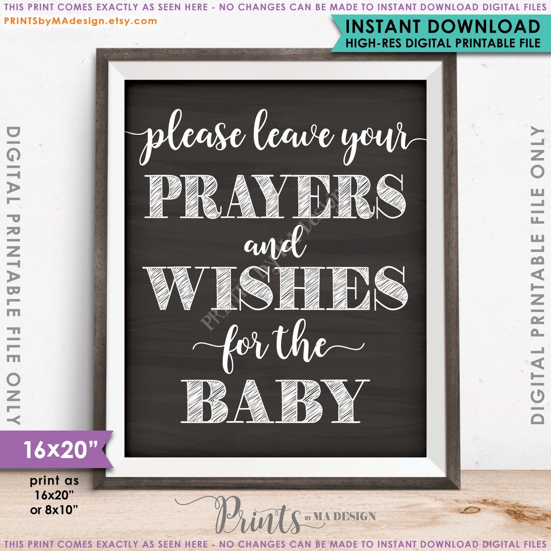 Wishes for Baby Sign, Baby Shower, Prayers & Wishes for the Baby, 8x10