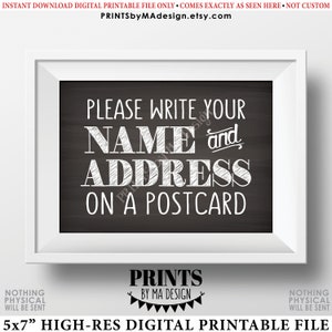 Adressieren Sie ein Postkartenschild, Brautparty, Abschlussfeier, Geburtstag, Ruhestand, Hochzeit, PRINTABLE 5x7” Chalkboard Style Adressee Sign <ID>