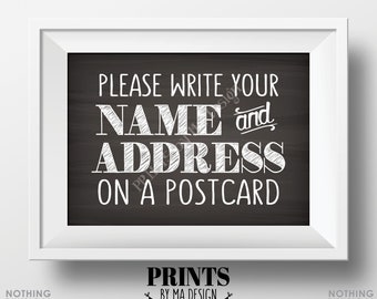 Address a Postcard Sign, Bridal Shower, Graduation Party, Birthday Retirement, Wedding, PRINTABLE 5x7” Chalkboard Style Addressee Sign <ID>