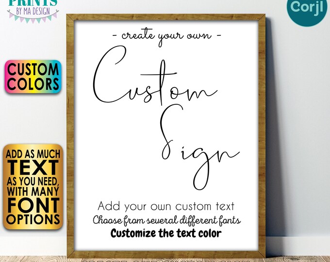 Custom Sign, Choose Your Text and Colors, Wedding, Anniversary, One Editable PRINTABLE 8x10/16x20” Portrait Sign <Edit Yourself with Corjl>