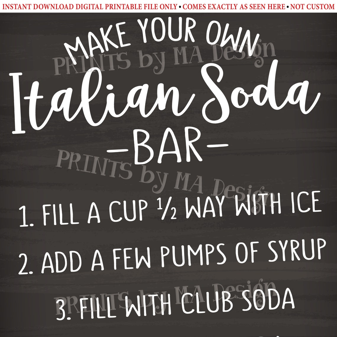 Italian Soda Bar Sign Make Your Own Italian Soda Bar - Etsy