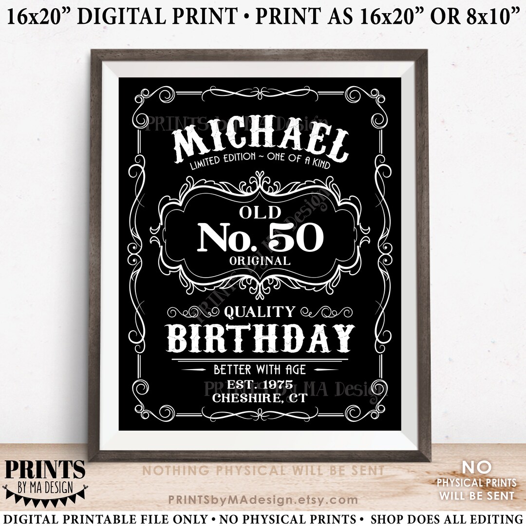 Vintage Birthday Poster, Better With Age Whiskey Themed Birthday Party ...