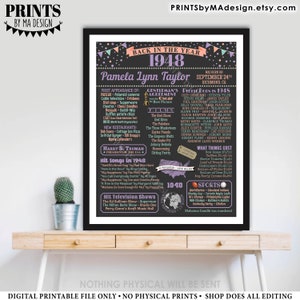 Back in the Year 1948 Birthday Sign, Flashback to 1948 Poster Board ...